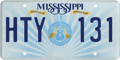 MS license plate HTY131