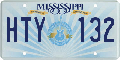 MS license plate HTY132
