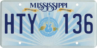 MS license plate HTY136