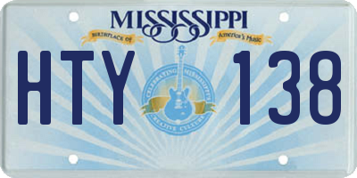 MS license plate HTY138