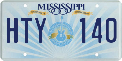 MS license plate HTY140
