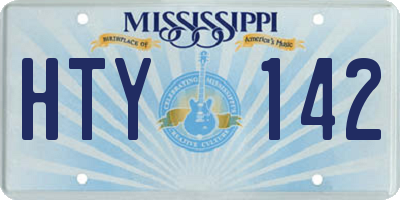 MS license plate HTY142