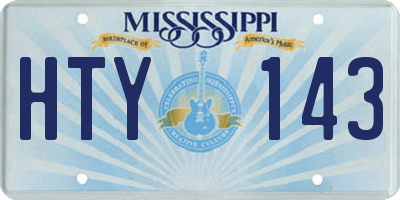 MS license plate HTY143