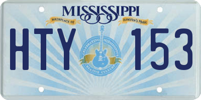 MS license plate HTY153