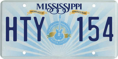 MS license plate HTY154