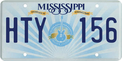 MS license plate HTY156