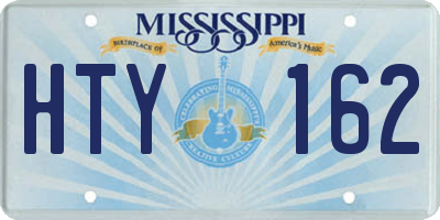 MS license plate HTY162
