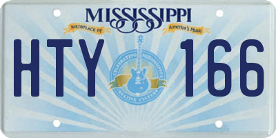 MS license plate HTY166