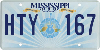 MS license plate HTY167