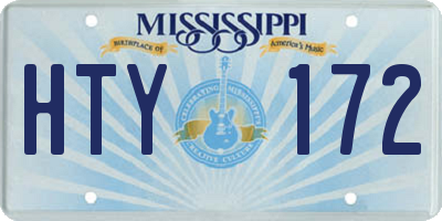 MS license plate HTY172