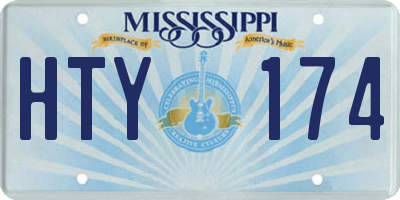 MS license plate HTY174