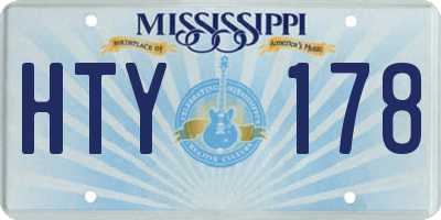 MS license plate HTY178