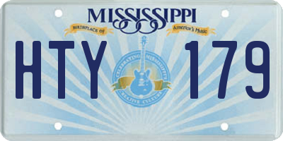 MS license plate HTY179