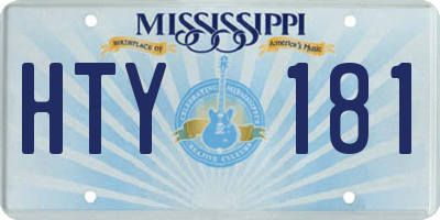 MS license plate HTY181