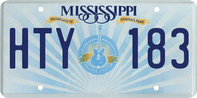 MS license plate HTY183