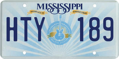 MS license plate HTY189