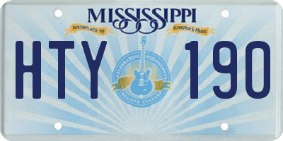 MS license plate HTY190