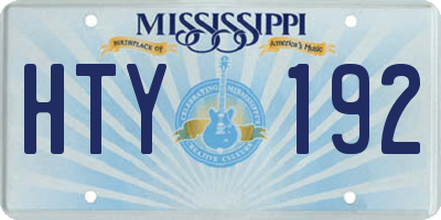 MS license plate HTY192