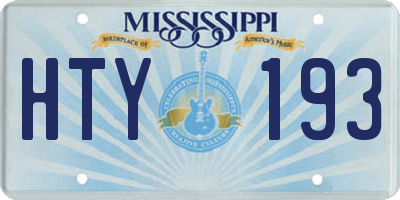 MS license plate HTY193