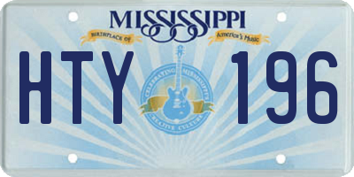 MS license plate HTY196