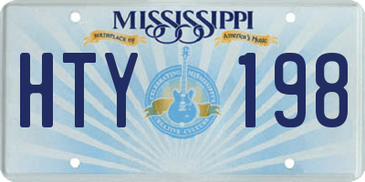MS license plate HTY198