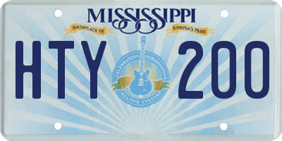 MS license plate HTY200