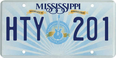 MS license plate HTY201
