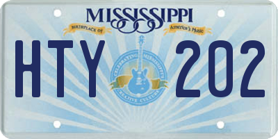 MS license plate HTY202