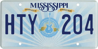 MS license plate HTY204