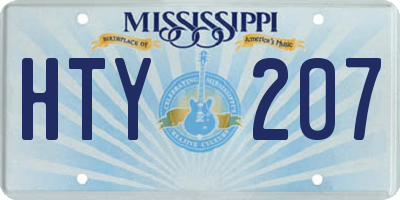 MS license plate HTY207