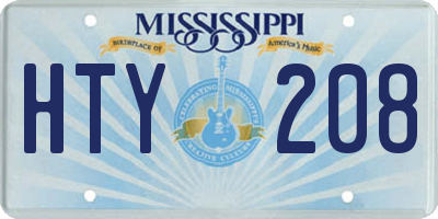 MS license plate HTY208
