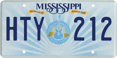 MS license plate HTY212
