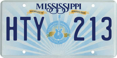 MS license plate HTY213