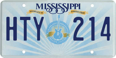 MS license plate HTY214