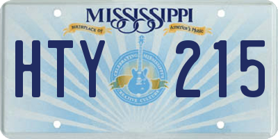 MS license plate HTY215
