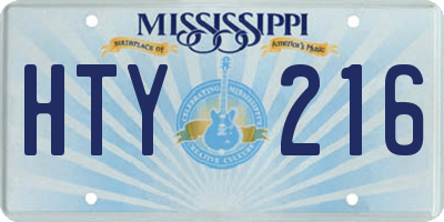 MS license plate HTY216