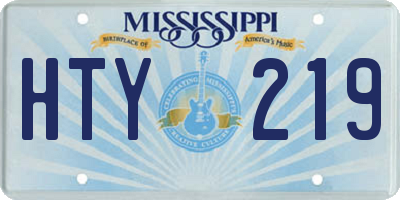 MS license plate HTY219