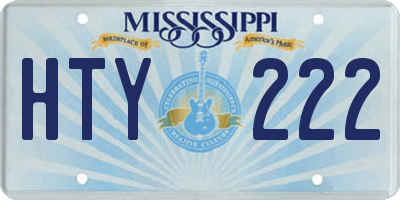 MS license plate HTY222