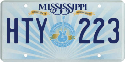 MS license plate HTY223
