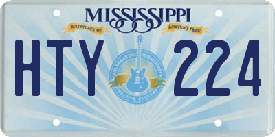 MS license plate HTY224