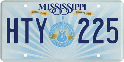 MS license plate HTY225