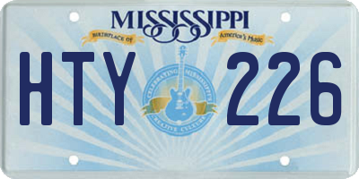 MS license plate HTY226