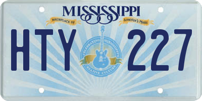 MS license plate HTY227