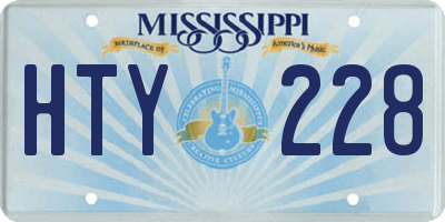 MS license plate HTY228