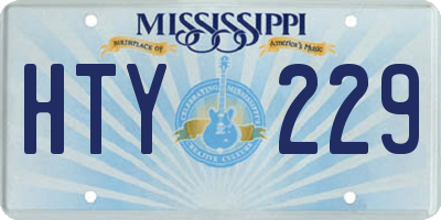 MS license plate HTY229