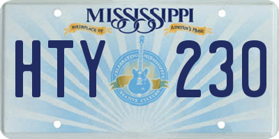 MS license plate HTY230