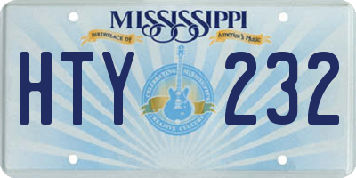 MS license plate HTY232