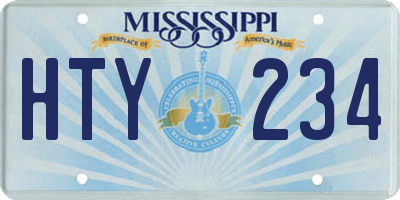 MS license plate HTY234