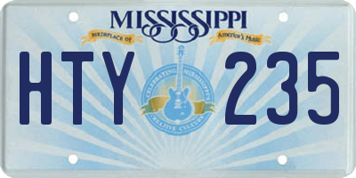 MS license plate HTY235