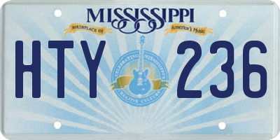 MS license plate HTY236